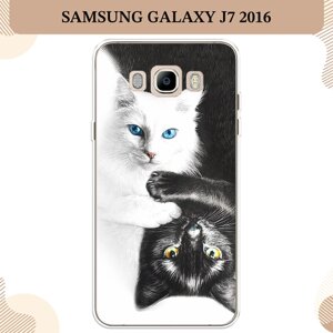 Силиконовый чехол "Коты Инь-Янь" на Samsung Galaxy J7 2016 / Самсунг Галакси J7 2016