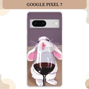 Силиконовый чехол "Кролик с бокалом" на Google Pixel 7 / Гугл Пиксель 7