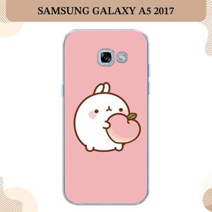 Силиконовый чехол "Кролик с персиком" на Samsung Galaxy A5 2017 / Самсунг Галакси A5 2017