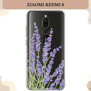 Силиконовый чехол "Лавандовые стебли" на Xiaomi Redmi 8 / Сяоми Редми 8, прозрачный