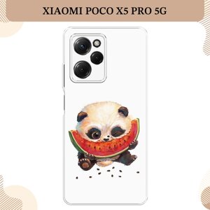 Силиконовый чехол "Малыш панды с арбузом" на Xiaomi Poco X5 Pro 5G / Сяоми Поко X5 Про 5G
