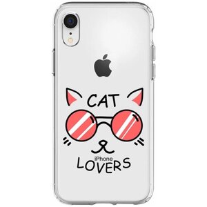 Силиконовый чехол Mcover для Apple iPhone XR с рисунком Влюблённый кот