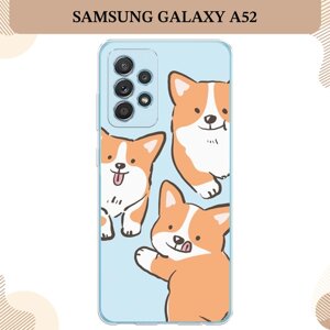 Силиконовый чехол "Милые корги" на Samsung Galaxy A52/A52s / Самсунг Галакси А52/A52s