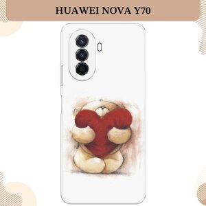 Силиконовый чехол "Мишка с сердцем 1" на Huawei Nova Y70/Y71 / Хуавей Нова Y70/Y71