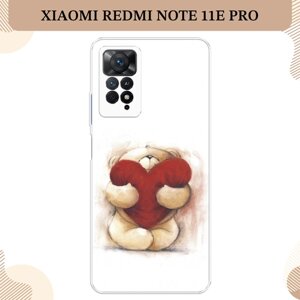 Силиконовый чехол "Мишка с сердцем 1" на Xiaomi Redmi Note 11E Pro / Сяоми Редми Нот 11E Про