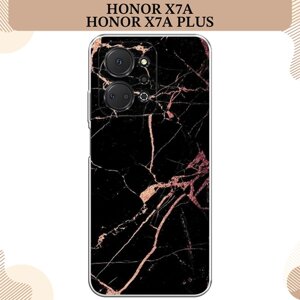 Силиконовый чехол "Мрамор розовое золото" на Honor X7A/X7A Plus / Хонор X7A/Х7А Плюс