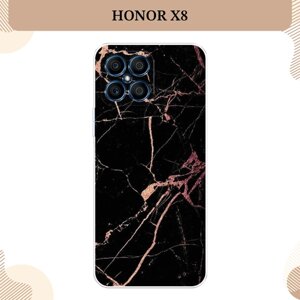 Силиконовый чехол "Мрамор розовое золото" на Honor X8 / Хонор Х8