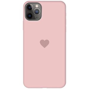 Силиконовый чехол на Apple iPhone 11 Pro Max / Эпл Айфон 11 Про Макс с рисунком "Heart" Soft Touch розовый