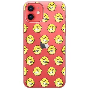 Силиконовый чехол на Apple iPhone 12 / 12 Pro / Эпл Айфон 12 / 12 Про с рисунком "Chick With Knife"