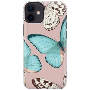 Силиконовый чехол на Apple iPhone 12 Mini / Эпл Айфон 12 мини с рисунком "Бабочки"