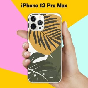 Силиконовый чехол на Apple iPhone 12 Pro Max Цветы / для Эпл Айфон 12 Макс Про