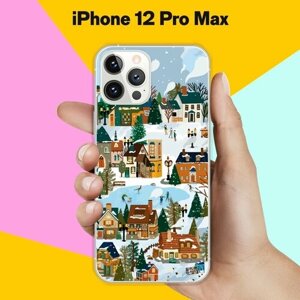 Силиконовый чехол на Apple iPhone 12 Pro Max Зимний пейзаж / для Эпл Айфон 12 Макс Про