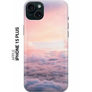 Силиконовый чехол на Apple iPhone 15 Plus / Эпл Айфон 15 Плюс с рисунком "Высоко над облаками"