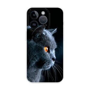 Силиконовый чехол на Apple iPhone 15 Pro / Айфон 15 Про Благородный кот британец