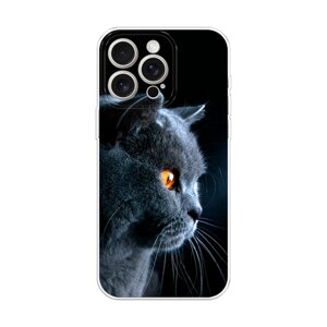 Силиконовый чехол на Apple iPhone 15 Pro Max / Айфон 15 Про Макс Благородный кот британец