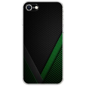 Силиконовый чехол на Apple iPhone 8 / Айфон 8 "Зеленый карбон"