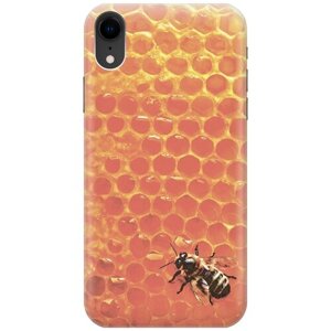 Силиконовый чехол на Apple iPhone XR / Эпл Айфон Икс Эр с рисунком "Соты и пчела"