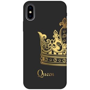 Силиконовый чехол на Apple iPhone Xs / X / Эпл Айфон Икс / Икс Эс с рисунком "True Queen" Soft Touch черный