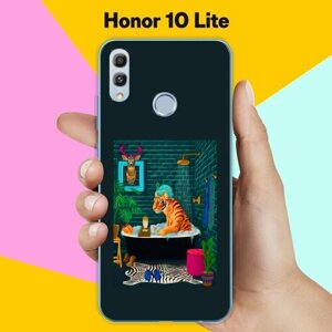 Силиконовый чехол на Honor 10 Lite Тигр в ванной / для Хонор 10 Лайт