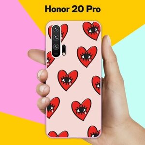 Силиконовый чехол на Honor 20 Pro Сердца / для Хонор 20 Про