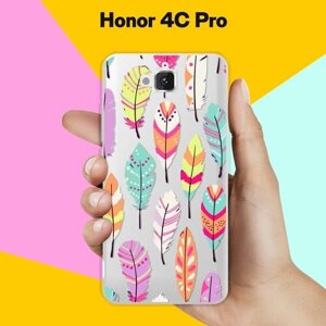 Силиконовый чехол на Honor 4C Pro Перья / для Хонор 4Ц Про