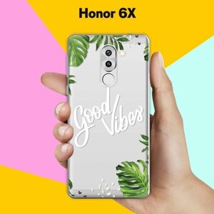 Силиконовый чехол на Honor 6X Надпись в пальмах / для Хонор 6 Икс