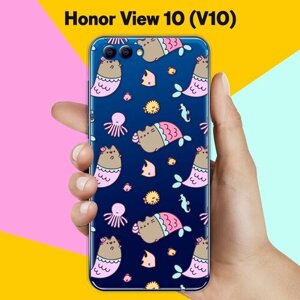 Силиконовый чехол на Honor View 10 (V10) Коты-русалки / для Хонор Вьюв 10 В10