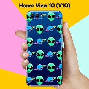 Силиконовый чехол на Honor View 10 (V10) Узор НЛО / для Хонор Вьюв 10 В10