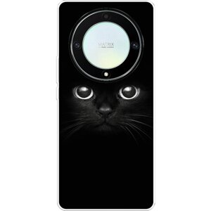 Силиконовый чехол на Honor X9A / Хонор Х9А Взгляд черной кошки