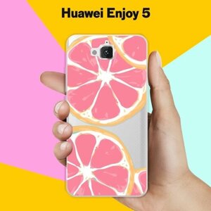 Силиконовый чехол на Huawei Enjoy 5 Грейпфрут / для Хуавей Энжой 5