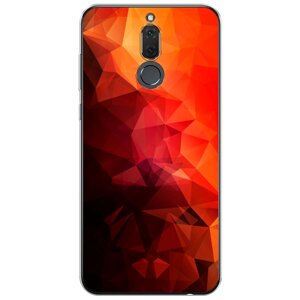 Силиконовый чехол на Huawei Mate 10 Lite / Хуавей Мате 10 Лайт Красная геометрия