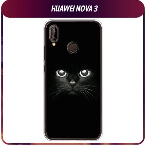 Силиконовый чехол на Huawei Nova 3 / Хуавей Нова 3 "Взгляд черной кошки"
