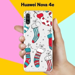Силиконовый чехол на Huawei nova 4e Носки / для Хуавей Нова 4е
