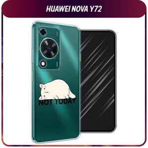 Силиконовый чехол на Huawei Nova Y72 / Хуавей Нова Y72 "Cat not today", прозрачный