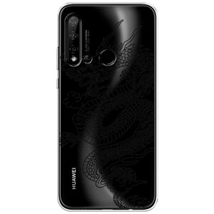 Силиконовый чехол на Huawei P20 Lite 2019/Nova 5i / Хуавей P20 Lite/Нова 5i "Большой китайский дракон", прозрачный