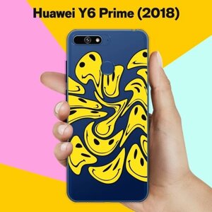 Силиконовый чехол на Huawei Y6 Prime 2018 Смайлы / для Хуавей У6 Прайм 2018