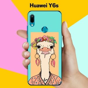 Силиконовый чехол на Huawei Y6s Страус / для Хуавей У6с