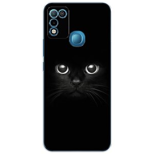 Силиконовый чехол на Infinix HOT 11 Play / Инфиникс Хот 11 Плей Взгляд черной кошки