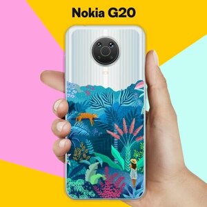Силиконовый чехол на Nokia G20 Цветы 20 / для Нокия Джи20