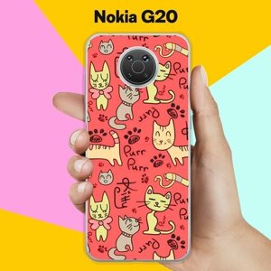 Силиконовый чехол на Nokia G20 Коты 60 / для Нокия Джи20