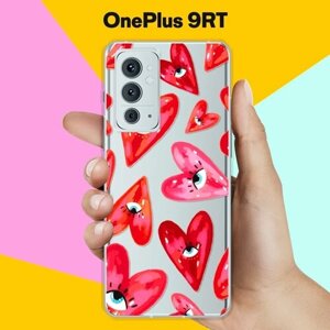 Силиконовый чехол на OnePlus 9RT Сердца / для ВанПлас 9 РТ