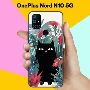 Силиконовый чехол на OnePlus Nord N10 5G Черный кот / для ВанПлас Норд Н10 5Джи