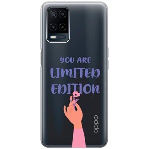 Силиконовый чехол на Oppo A54, Оппо А54 с 3D принтом "Limited Edition" прозрачный