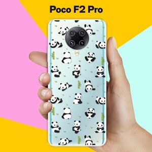 Силиконовый чехол на Poco F2 Pro Панды / для Поко Ф2 Про