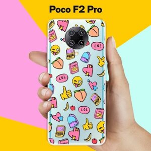 Силиконовый чехол на Poco F2 Pro Узорчик / для Поко Ф2 Про