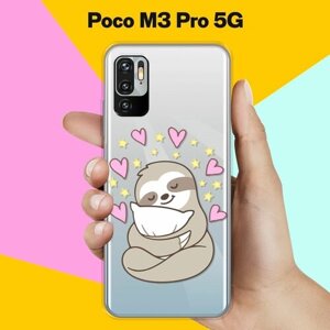 Силиконовый чехол на Poco M3 Pro 5G Сон ленивца / для Поко М3 Про 5 Джи