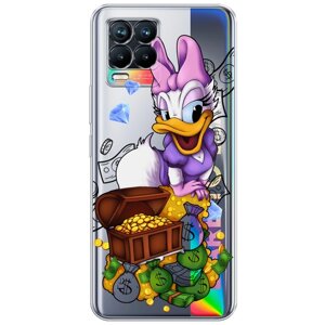 Силиконовый чехол на Realme 8/8 Pro / Реалми 8/8 Про "Rich Daisy Duck", прозрачный