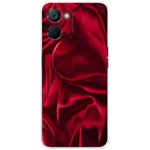 Силиконовый чехол на Realme V20 / Реалми В20 Текстура красный шелк