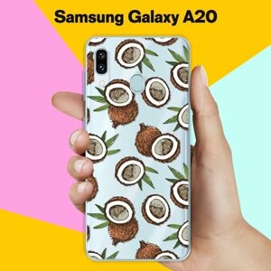 Силиконовый чехол на Samsung Galaxy A20 Кокосы / для Самсунг Галакси А20
