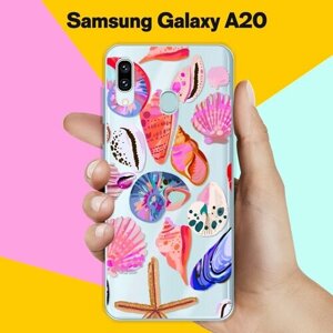 Силиконовый чехол на Samsung Galaxy A20 Ракушки / для Самсунг Галакси А20